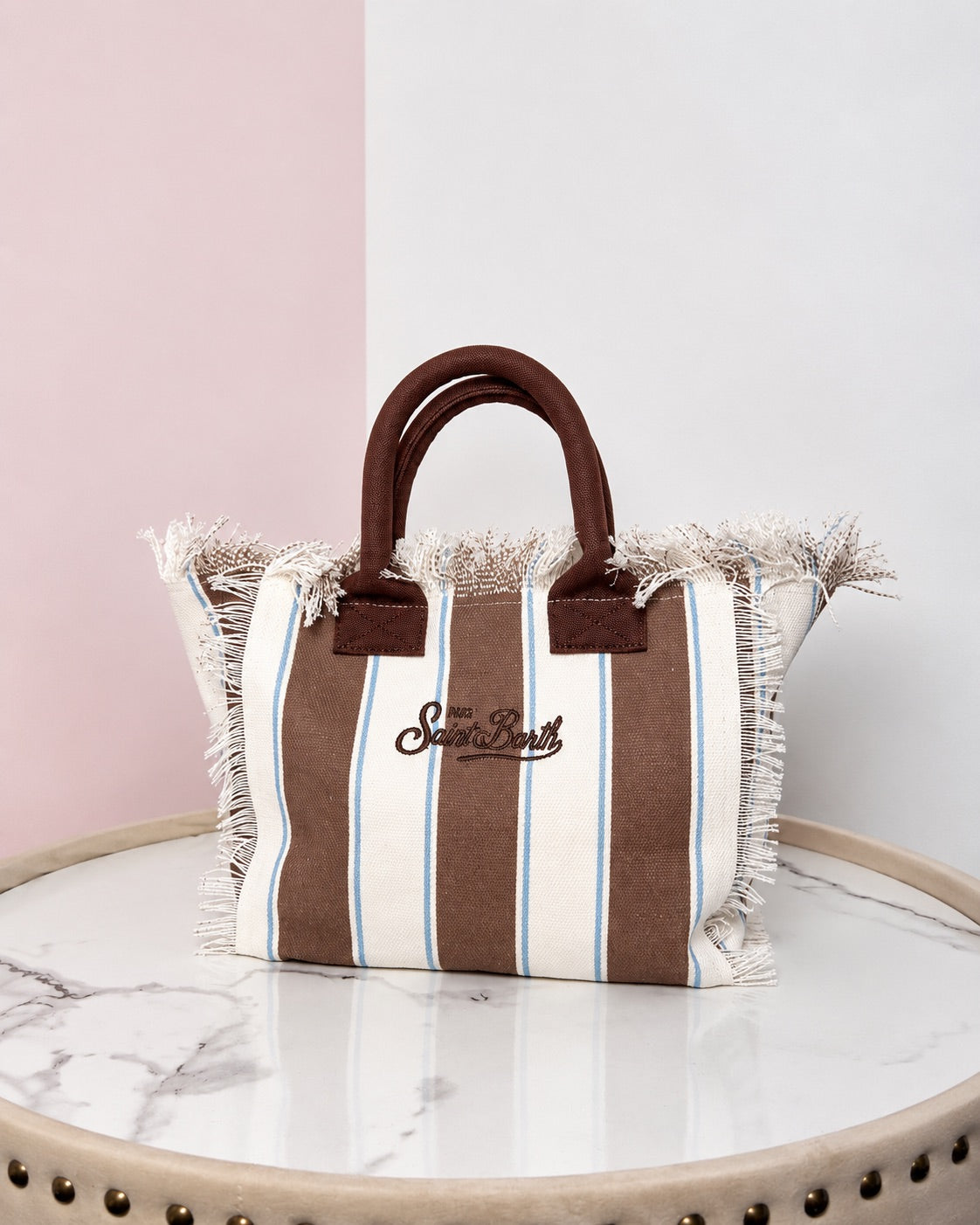 Colette Stripped Beach Handbag - Brown