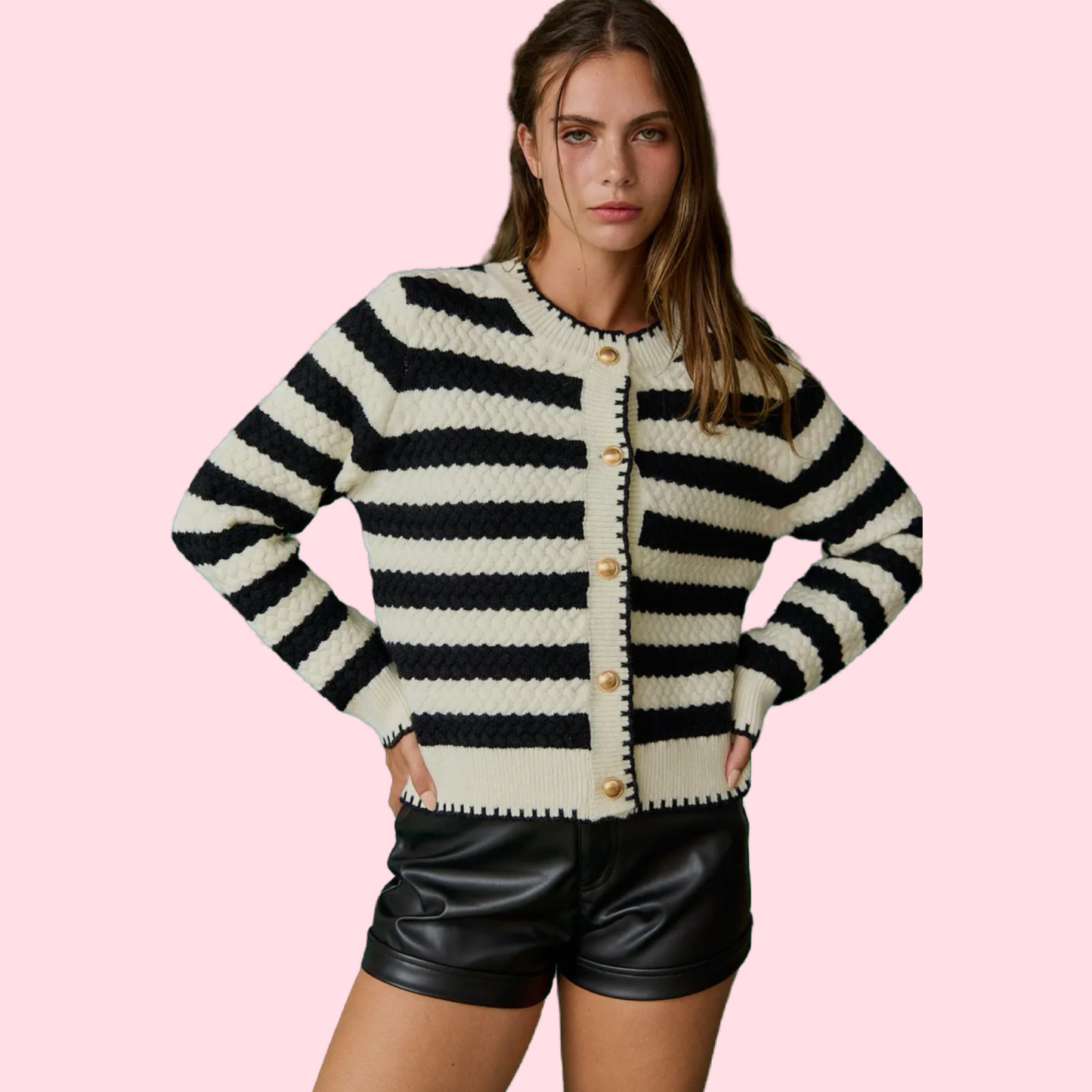 The Mia Stripe Cardigan by Papermoon