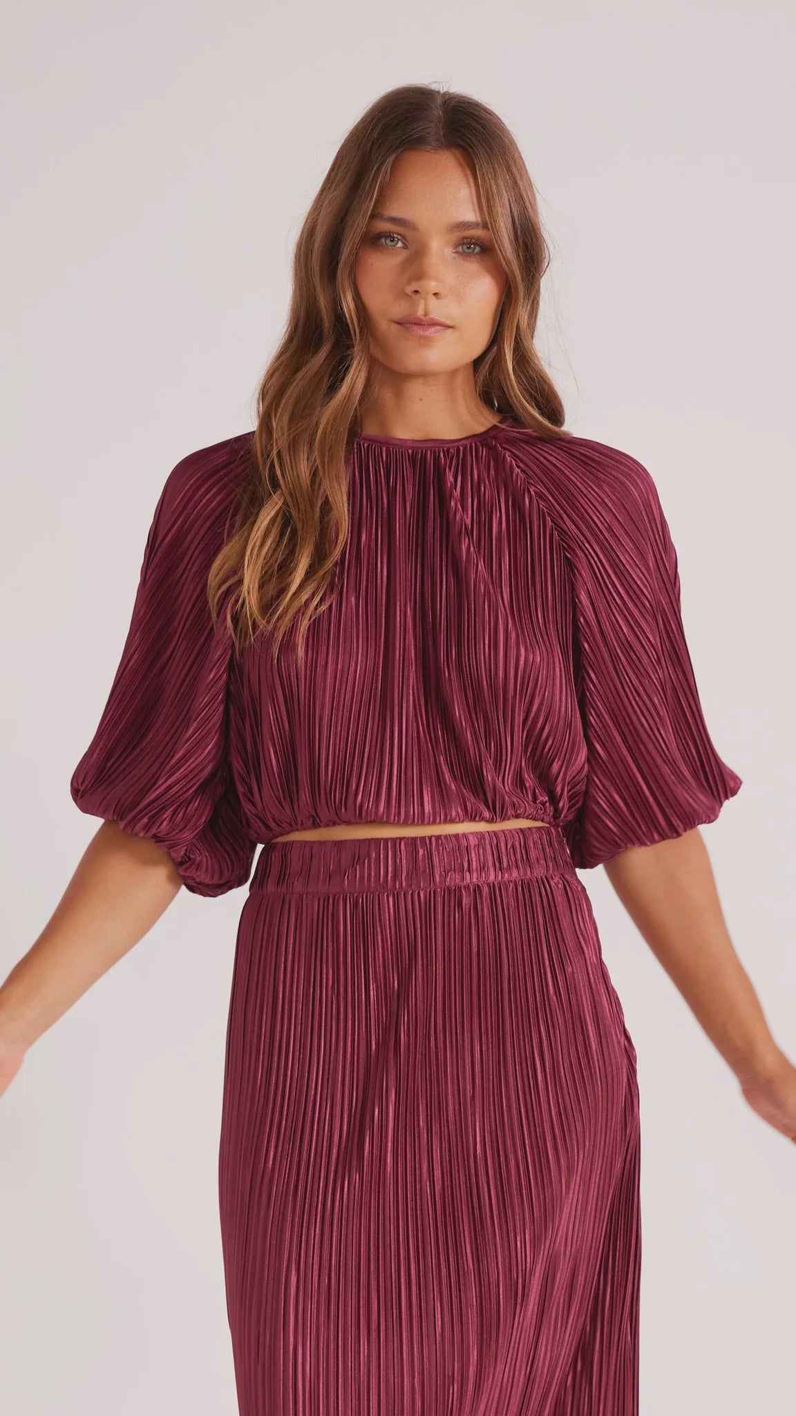 Tilla Plisse Crop Set - MINKPINK