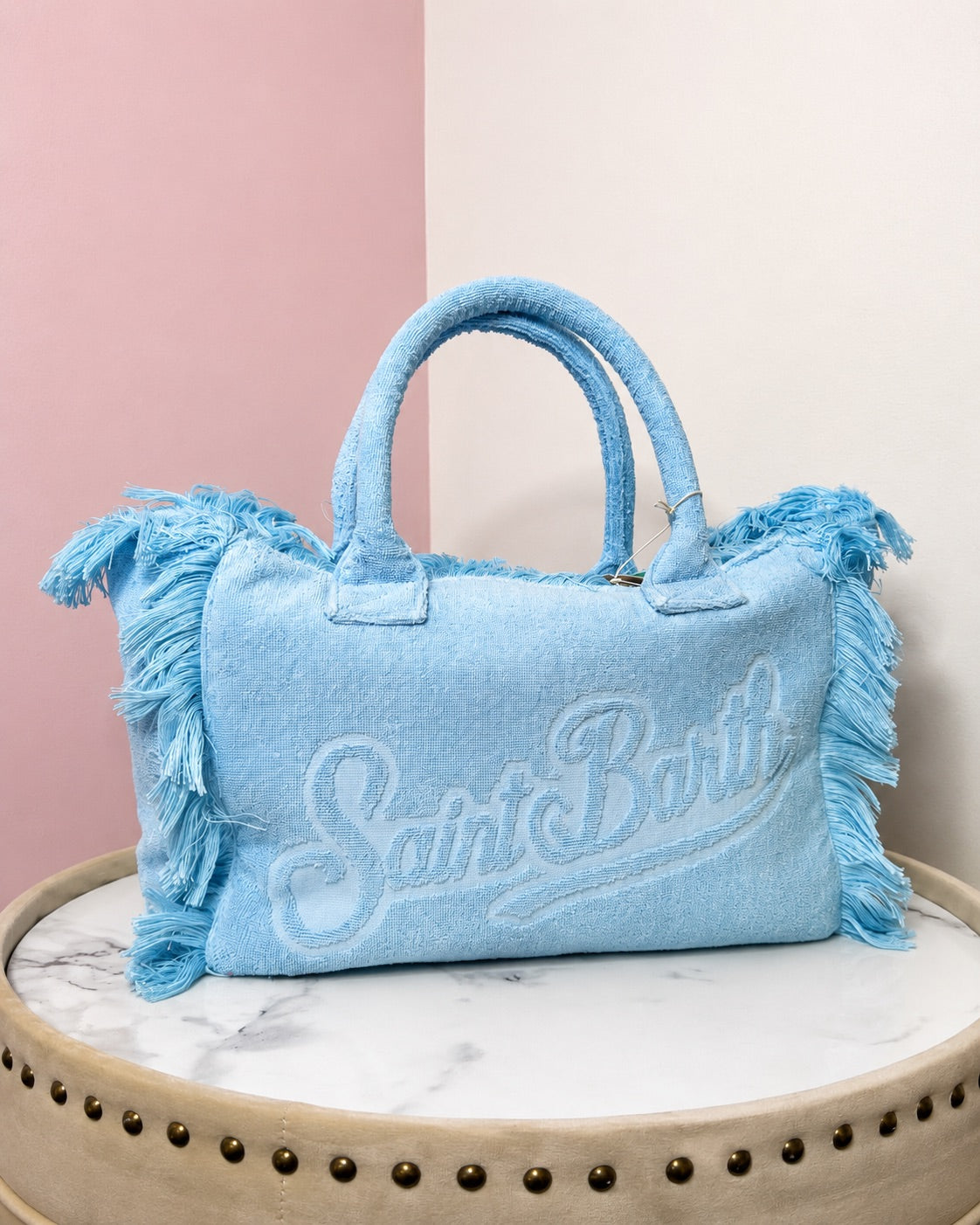 Large Vanity Embossed Terry Shoulderbag - Blue