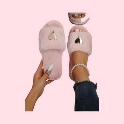 Heart Plush Slippers