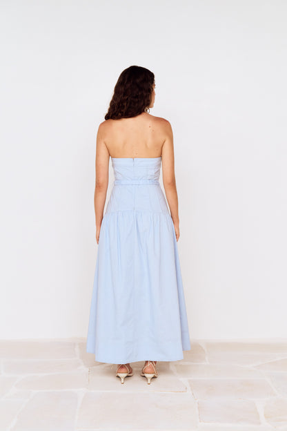 INES STRAPLESS MIDI DRESS