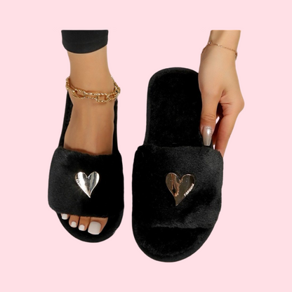 Heart Plush Slippers