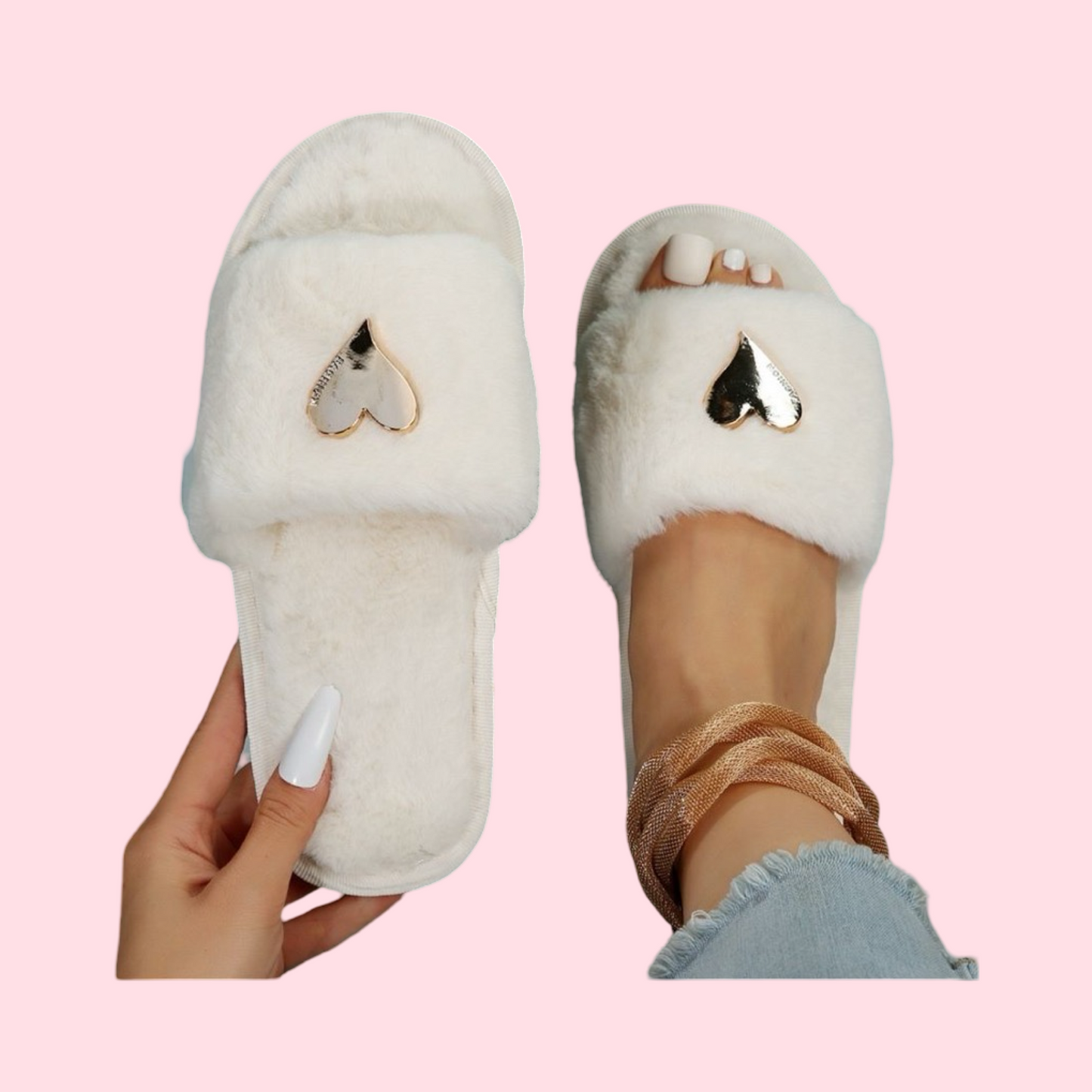 Heart Plush Slippers