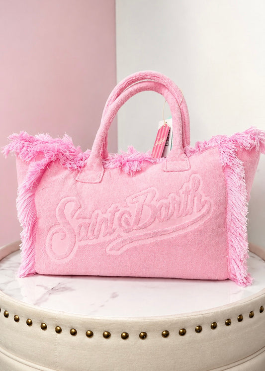 Large Vanity Embossed Terry Shoulderbag - Pink