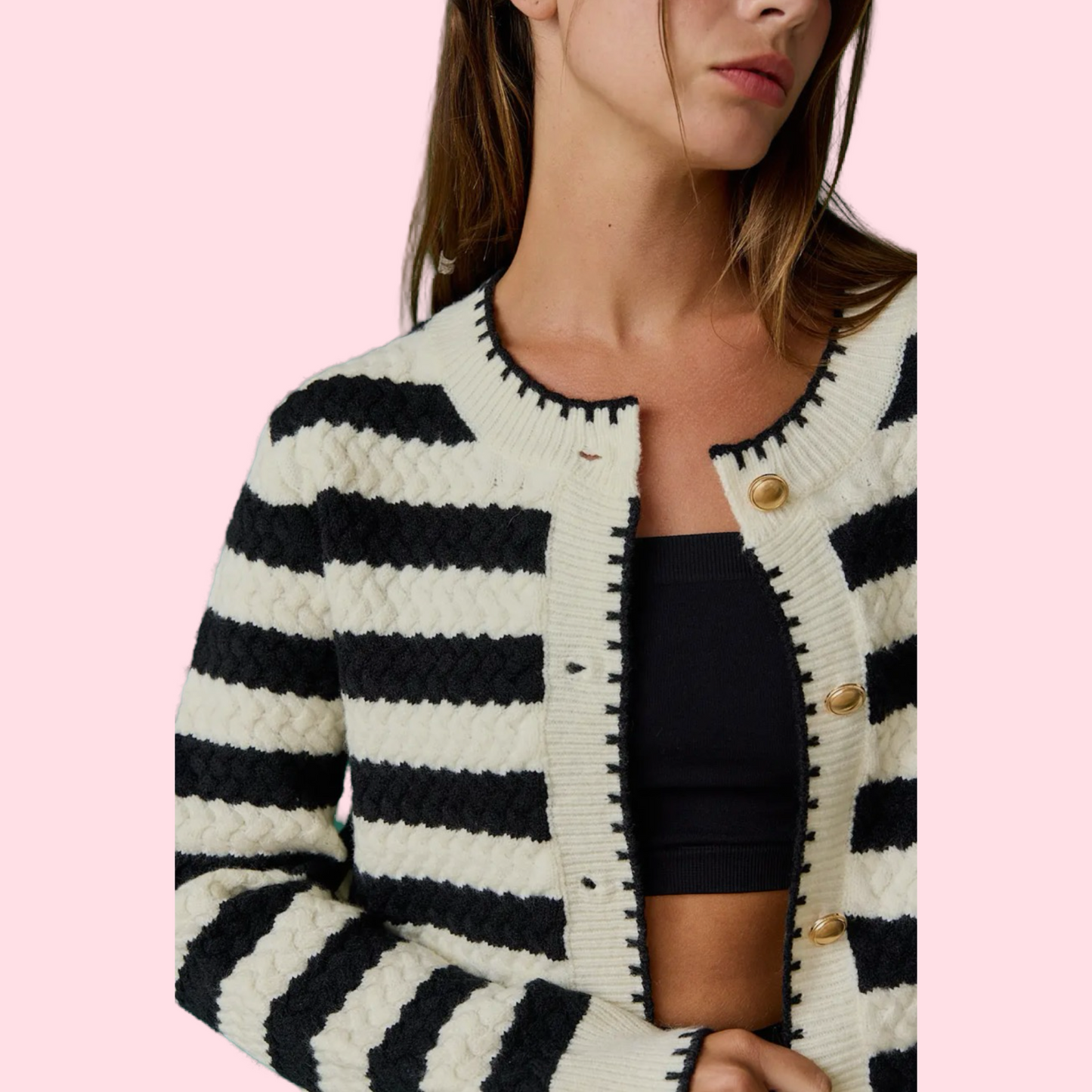 The Mia Stripe Cardigan by Papermoon