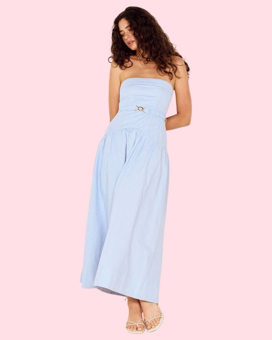 INES STRAPLESS MIDI DRESS