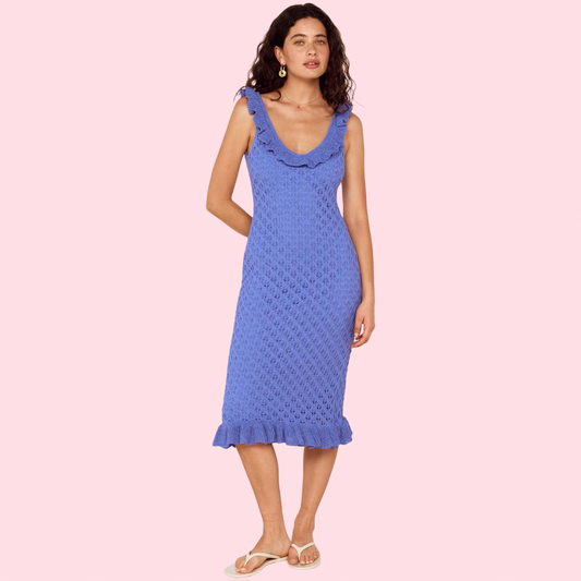 Pointelle Knit Midi Dress