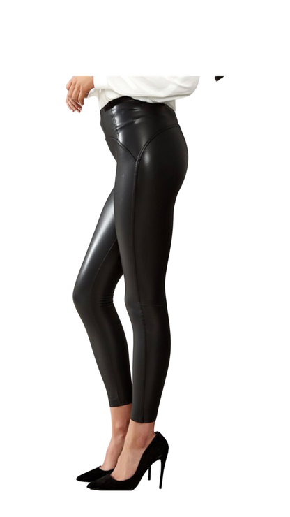 Leggings en cuir taille haute haut de gamme